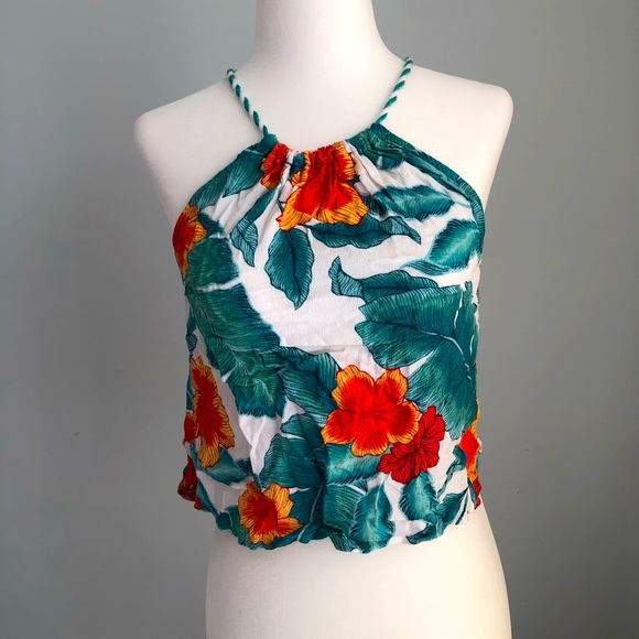 Floral print crop top sleeveless - Picture 1 of 6